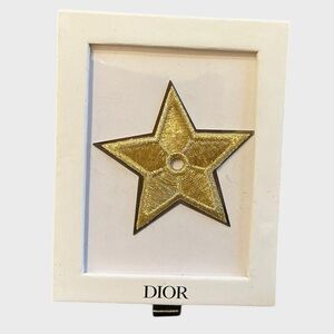 Christian Dior Gold Star Embroidery Brooch Pin Japan Exclusive NIB